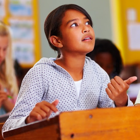 a student who does not know her math facts is counting on her fingers.
