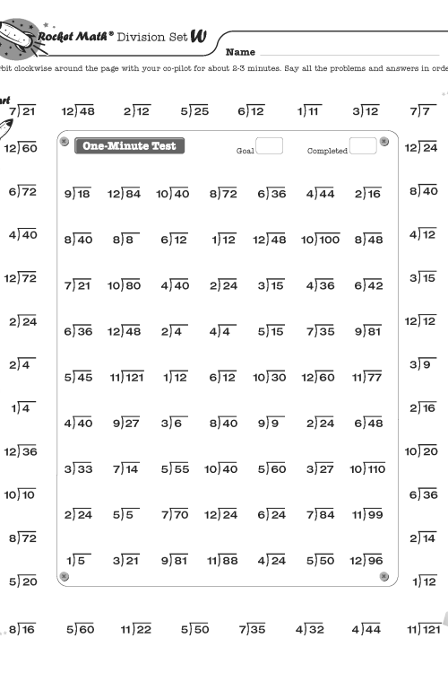 Division 10s, 11s, 12s - Rocket Math