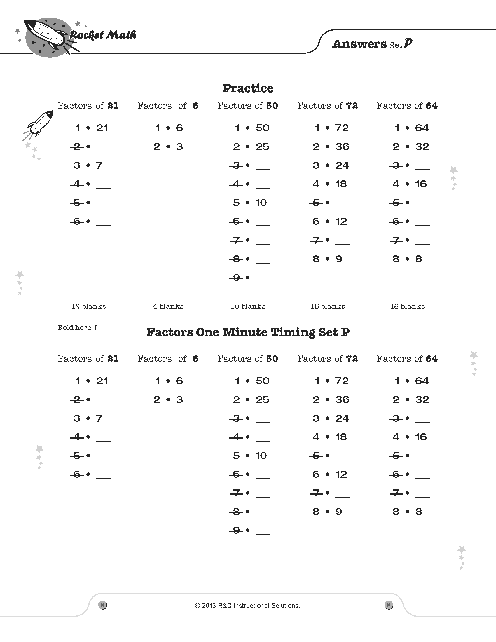 Rocket Math Factors - Rocket Math