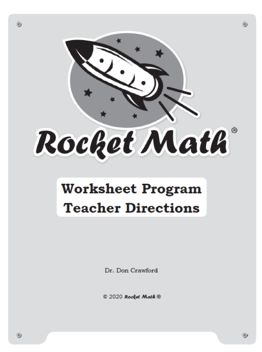 Teacher Directions booklet for Worksheet Program #2100 - Rocket Math