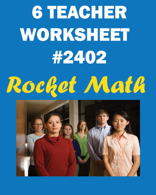 200-teacher Worksheet #2407 - Rocket Math