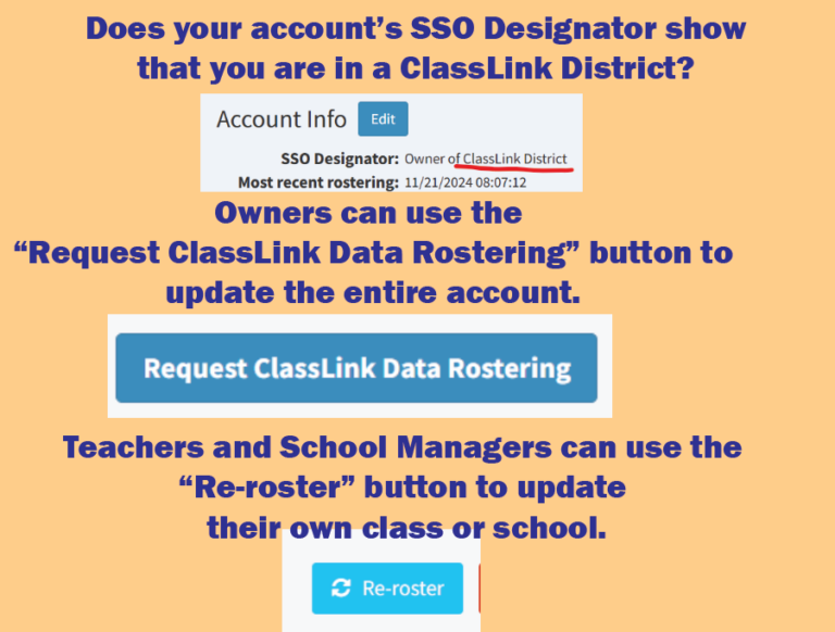 (G) Re-roster buttons to fix ClassLink District accounts - Rocket Math