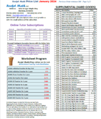 Catalog and price list for the basic math facts, learning curriculum ...